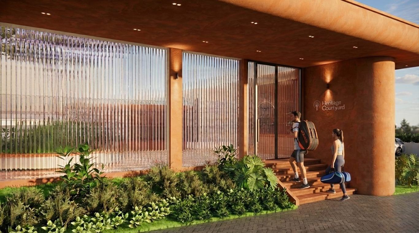 Lobby and courtyard