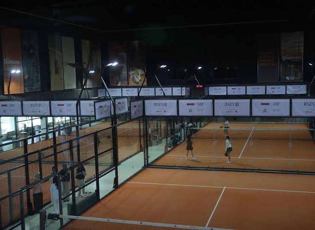 Courtside at night